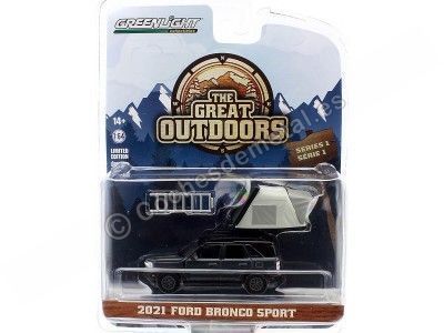 Cochesdemetal.es 2021 Ford Bronco Sport + Modern Rooftop Tent "The Great Outdoors Series 1" 1:64 Greenlight 38010F 2