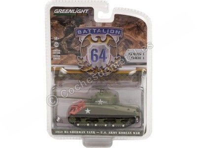 Cochesdememetal.es 1952 M4 Sherman Tank Tank U.S.Rary War de Corée "Bataillon 64 Série 1" 1:64 Greenlight 61010B 2