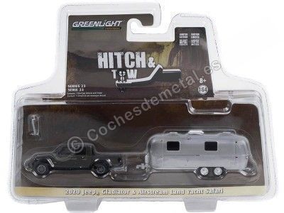 Cochesdemetal.es 2020 Jeep Gladiator + Caravana Airstream de Doble Eje "Hitch & Tow Series 23" 1:64 Greenlight 32230b 2