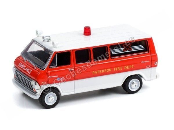 Cochesdemetal.es 1970 Ford Econoline Paterson Bomberos de New Jersey "Série d'incendie et de sauvetage 2" 1:64 Greenlight 67020A