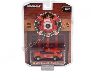 Cochesdemetal.es 2020 Ford Police Interceptor Utility Bomberos de Chicago "Série d'incendie et de sauvetage 1" 1:64 Greenlight 2