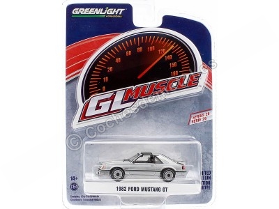 Cochesdemetal.es 1982 Ford Mustang GT "GL Muscle Series 26" 1:64 Greenlight 13310d 2