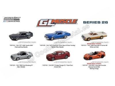 Cochesdemetal.es Lote de 6 Modelos "GL Muscle Series 26" 1:64 Greenlight 13310