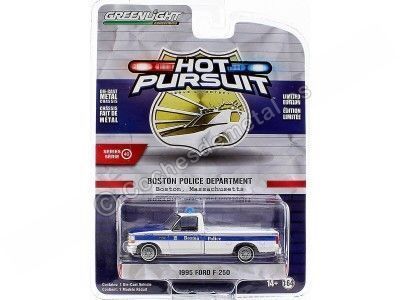 Cochesdemetal.es 1995 Ford F-250 Boston Police Department "Hot Pursuit Series 40" 1:64 Greenlight 42980C 2