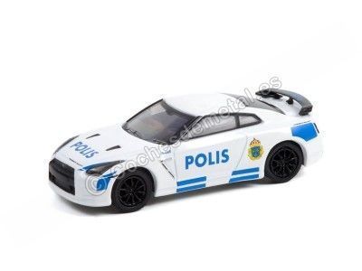 Cochesdemetal.es 2014 Nissan GT-R (R35) Stockholm Sweden Polis "Hot Pursuit Series 40" 1:64 Greenlight 42980d