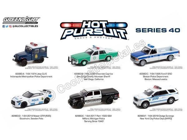 Cochesdemetal.es Lote de 6 Modelos "Hot Pursuit Series 40" 1:64 Greenlight 42980