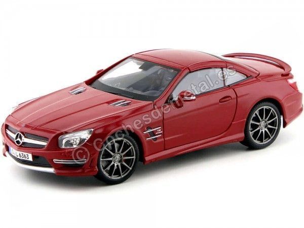 Cochesdemetal.es 2013 Mercedes-Benz SL 63 AMG Hard Top Rojo Metalizado 1:18 Maisto Premiere 36199