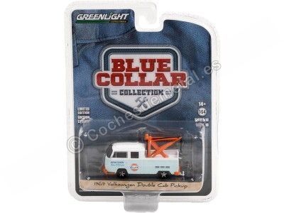 1969 Volkswagen Pick-up con Grua GULF "Blue Collar Collection Series 10" 1:64 Greenlight 35220B Cochesdemetal.es 2
