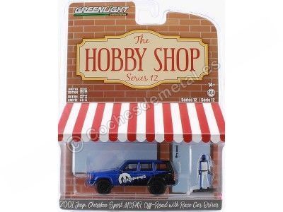 Cochesdemetal.es 2001 Jeep Cherokee Sport Mopar hors route + Piloto de Carreras "The Hobby Shop Series 12" 1:64 Greenlight 2