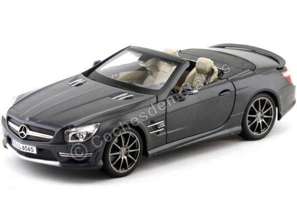 Cochesdemetal.es 2013 Mercedes-Benz SL 65 AMG V12 Biturbo Cabrio Gris 1:18 Maisto Premiere 36198