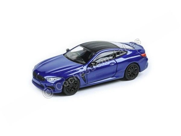 Cochesdemetal.es 2018 BMW M8 Coupé Marina Bay Blue 1:64 Paragon Modèles 55212
