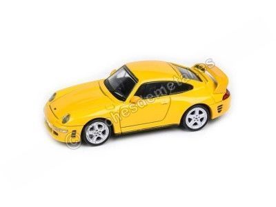 Cochesdemetal.es 1995 Porsche RUF CTR2 Blossom Yellow 1:64 Paragon Models 55372