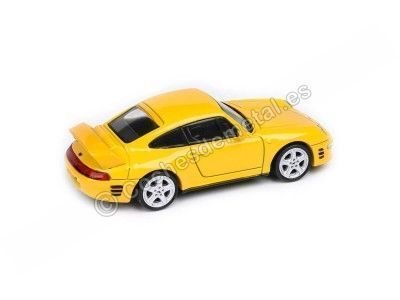 Cochesdemetal.es 1995 Porsche RUF CTR2 Blossom Yellow 1:64 Paragon Models 55372 2