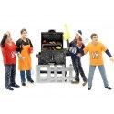 Carsdemetal.es Resin figures "Fiesta sur le barbecue de 4 figures avec barbecue" 1:18 American Diorama 77595