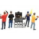 Carsdemetal.es Resin figures "Fiesta sur le barbecue de 4 figures avec barbecue" 1:18 American Diorama 77595