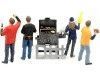 Carsdemetal.es Resin figures "Fiesta sur le barbecue de 4 figures avec barbecue" 1:18 American Diorama 77595