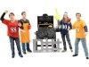 Carsdemetal.es Resin figures "Fiesta sur le barbecue de 4 figures avec barbecue" 1:18 American Diorama 77595