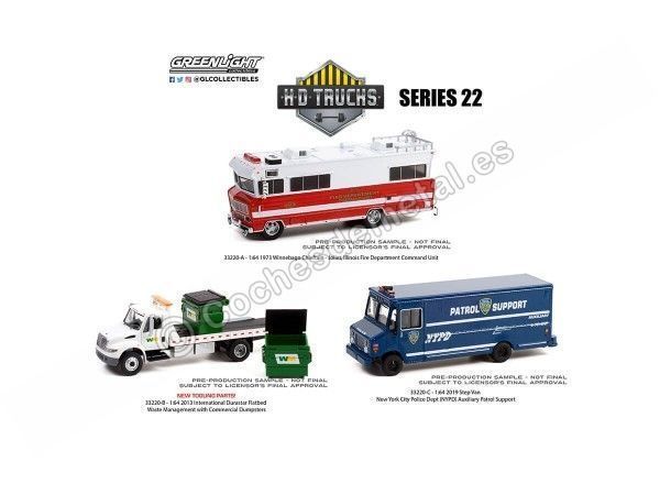 Cochesdemetal.es Lote de 3 Modelos "H.D. Trucks Series 22" 1:64 Greenlight 33220