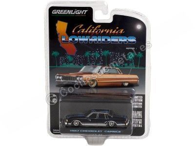 Cochesdemetal.es 1987 Chevrolet Caprice Custom Black "California Lowriders Series 1" 1:64 Greenlight 63010d 2