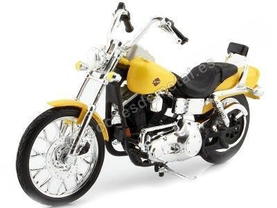 2001 Harley-Davidson FXDWG Dyna Wide Glide Amarilla 1:18 Maisto 31360_391 Cochesdemetal.es