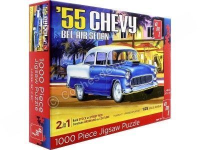 CARSDEMETAL.ES 1955 Chevrolet Bel Air Sedan "1000 pièces" AMT 04752