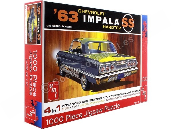 CARSDEMETAL.ES 1963 Chevrolet Impala Hardtop "Puzzle de 1000 pièces" Amt 04754