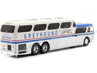 1956 Autobus GMC Scenicruiser Greyhound Blanco/Plateado 1:43 IXO Models BUS027LQ Cochesdemetal.es 2