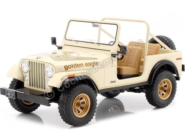 Cochesdemetal.es 1980 Jeep CJ-7 Golden Eagle Marfil 1:18 MC Group 18280