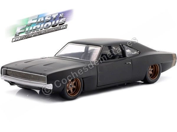 Cochesdemetal.es 1968 Dodge Charger Widebody "F9 The Fast Saga" Fast & Furious IX Negro Mate 1:24 Jada Toys 32641/253203075