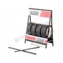CARSDEMETAL.ES BBS Wheel Exposant avec deux haches et quatre roues 1:18 Modèles IXO Set004W
