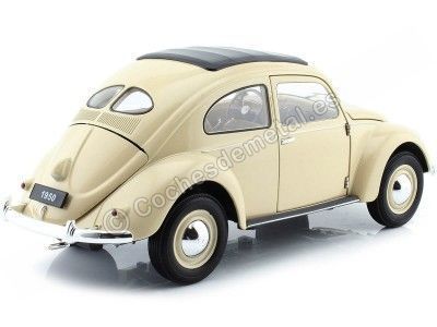 Cochesdemetal.es 1950 Volkswagen Classic T1 Kafer Beetle Beige 1:18 Welly 18040 2
