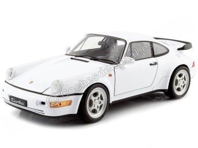 Cochesdemetal.es 1988 Porsche 911 (964) Turbo Coupe Blanco 1:18 Welly 18026