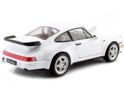 Cochesdemetal.es 1988 Porsche 911 (964) Turbo Coupe Blanco 1:18 Welly 18026 2