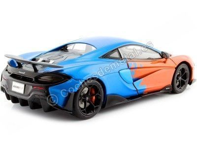Cochesdemetal.es 2018 McLaren 600LT Coupe Team Tribute Livery Naranja/Azul 1:18 Solido S1804503 2