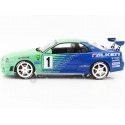 Cochesdemetal.es 1999 Nissan Skyline GT-R (R34) Falken Drift Livery Turquesa / Azul 1:18 SOLODO S1804304