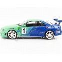 Cochesdemetal.es 1999 Nissan Skyline GT-R (R34) Falken Drift Livery Turquesa/Azul 1:18 Solido S1804304
