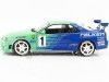 Cochesdemetal.es 1999 Nissan Skyline GT-R (R34) Falken Drift Livery Turquesa / Azul 1:18 SOLODO S1804304