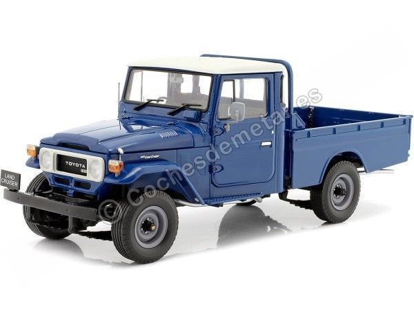 Cochesdemetal.ES 1980 Toyota Land Cruiser 40 4x4 Pickup Azul 1:18 Kyosho KY08958BL