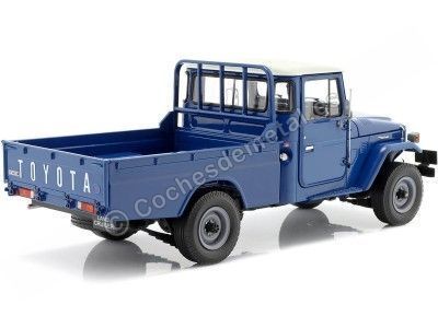 Cochesdemetal.ES 1980 Toyota Land Cruiser 40 4x4 Pickup Azul 1:18 Kyosho KY08958BL 2