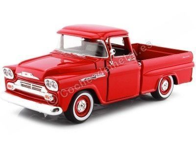 Cochesdemetal.es 1958 Chevrolet Apache Fleetline Pickup Rojo 1:24 MOTOR MAX 79311