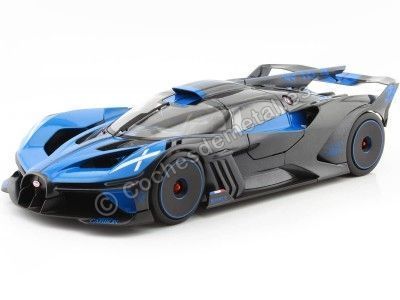 2020 Bugatti Bolide W16.4 Azul/Carbón 1:18 Bburago 11047 Cochesdemetal.es