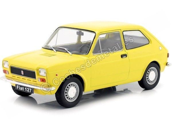 Cochesdemetal.es 1971 Fiat 127 (Seat 127) Amarillo 1:24 WhiteBox 124109