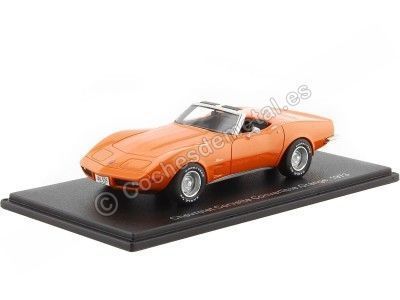 Cochesdememetal.es 1973 Chevrolet Corvette C3 Cabriolet Naranja 1:43 Modèles à l'échelle Neo 46935