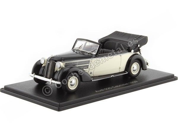Cochesdemetal.es 1939 Audi 920 Cabriolet Lunettes Negro / Blanco 1:43 Modèles à l'échelle Neo 47085