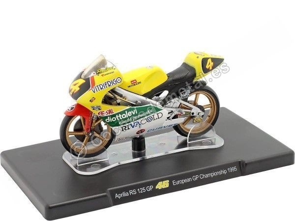 Cochesdemetal.es 1995 Aprilia RS 125 Nº46 Valentino Rossi Campeonato Europeo de Motociclismo 1:18 Editorial Salvat ROSSI0038