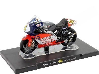 Cochesdemetal.es 1997 Aprilia RSW 250 Nº46 Valentino Rossi Campeón del Mundo MotoGP Test Jerez 1:18 Editorial Salvat ROSSI0036