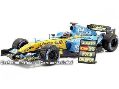 Cochesdemetal.es 2005 Renault R25 Señal de Muro "Fernando Alonso 2005 World Champion" 1:18 Cartrix CTLE43001