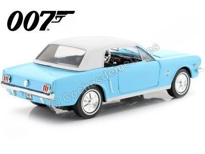 Cochesdemetal.es 1964 Ford Mustang 1/2 Hardtop "007 James Bond Operación Trueno" Azul/Blanco 1:24 Motor Max 79855 2