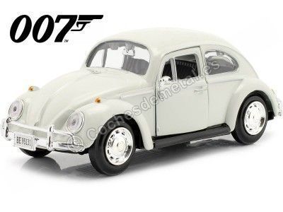 Cochesdemetal.es 1969 Volkswagen VW Escarabajo "007 James Bond Al Servicio Secreto de su Majestad" Blanco 1:24 Motor Max 79854