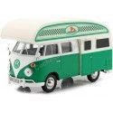 Cochesdemetal.es 1967 Volkswagen Type 2 (T3) Camper de Blanco / Verde 1:24 Motor Max 79592